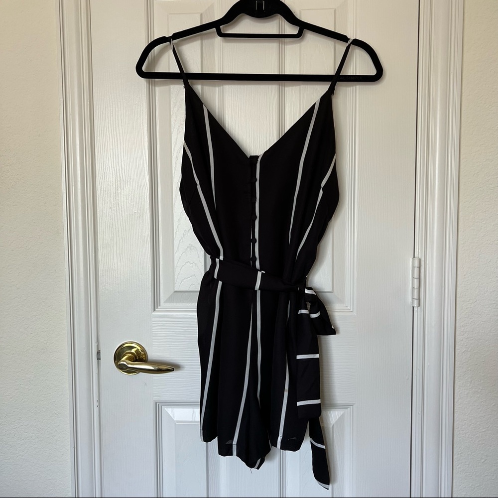 Black & White Striped Romper